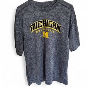 Men’s Michigan Wolverines Sz Large Collegiate Athletic Heather Blue Short Sleeve